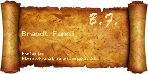Brandt Fanni névjegykártya